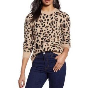HALOGEN LEOPARD SWEATER